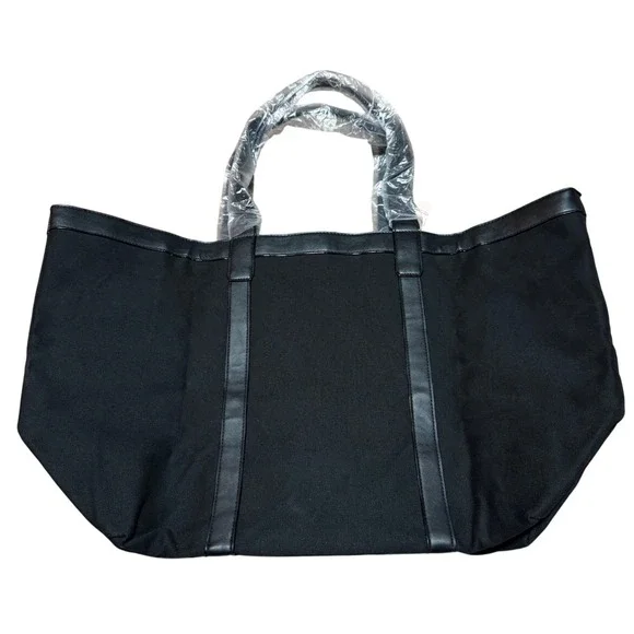 Victoria's Secret Black‎ Canvas Tote Bag Large – NWT - Picture 2 of 13